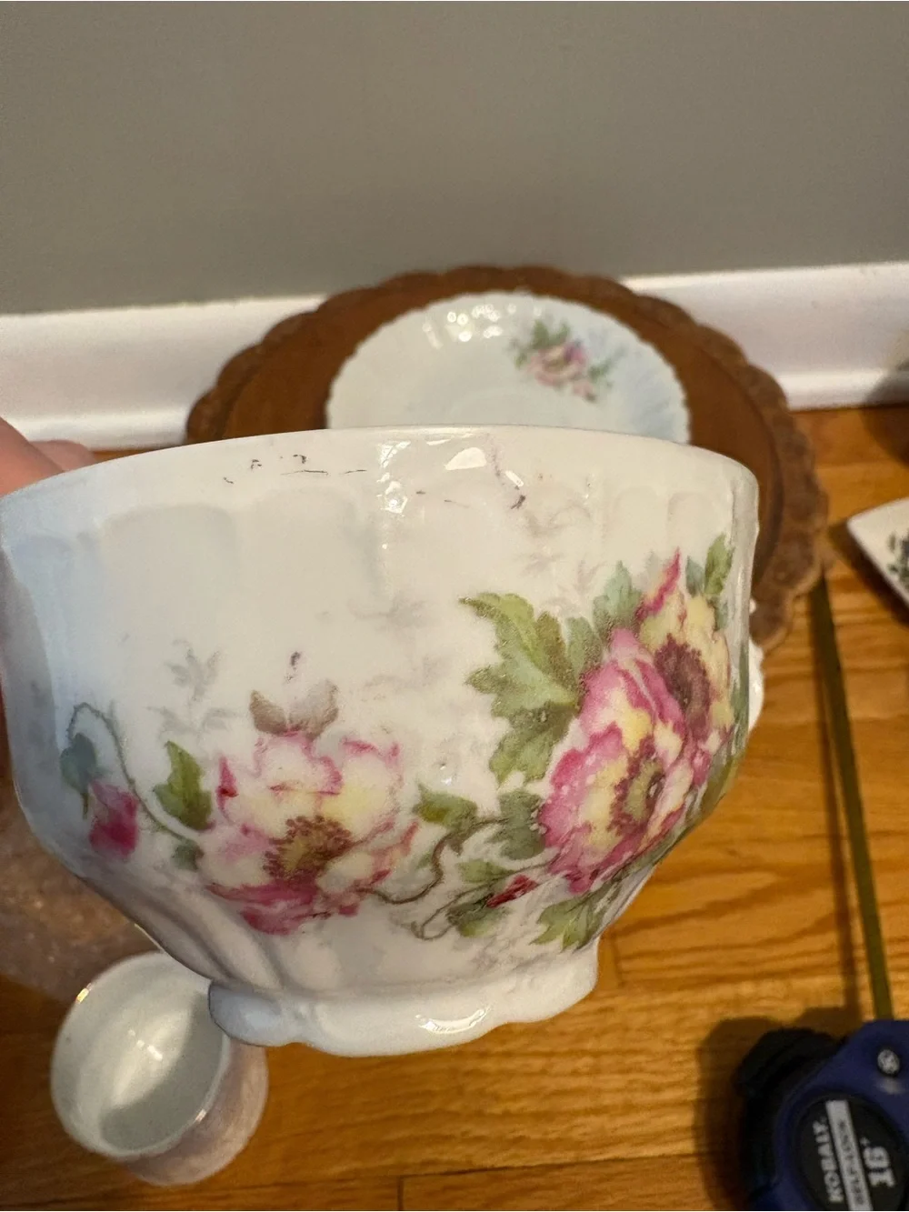 Antique Carlsbad Austria Mustache Teacup and Saucer